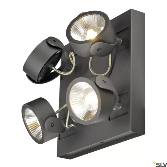 KALU 4 fekete 60w 3000K 60° alumínium dimmelhető fali és mennyezeti LED spot lámpa
