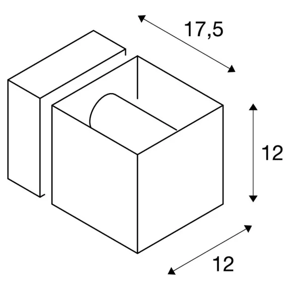 SQUARE TURN szürke IP44 G9 alumínium kültéri fali lámpa