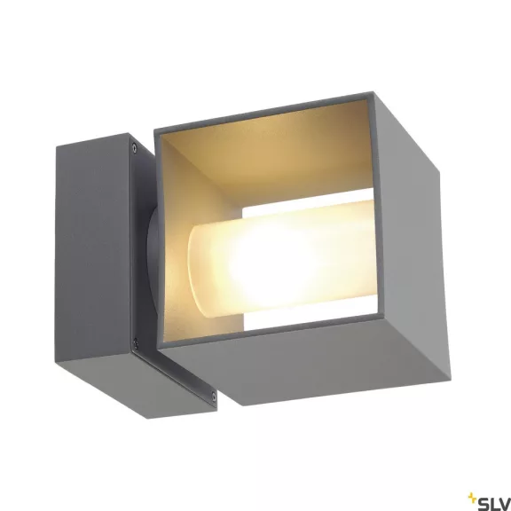 SQUARE TURN szürke IP44 G9 alumínium kültéri fali lámpa