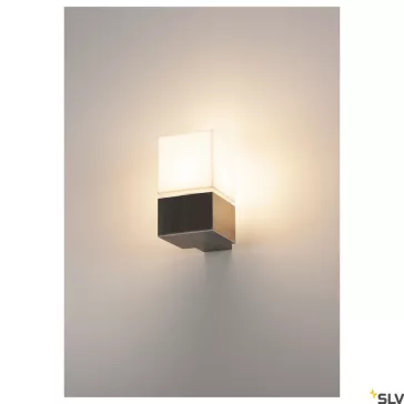   SQUARE WALL ezüst IP44 E27 rozsdamentes acél kültéri fali lámpa