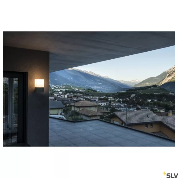 SQUARE WALL ezüst IP44 E27 rozsdamentes acél kültéri fali lámpa