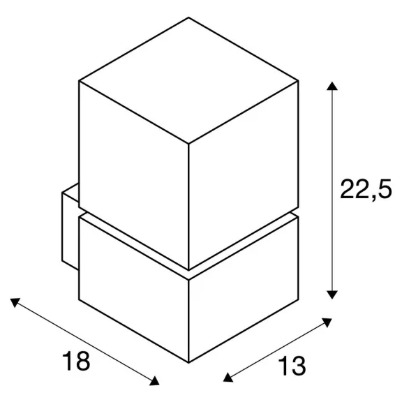 SQUARE WALL ezüst IP44 E27 rozsdamentes acél kültéri fali lámpa