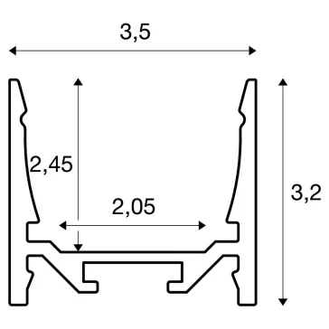   GRAZIA 20 fekete 3m-es 3,5x3,2cm-es alumínium felületre szerelhető LED profil
