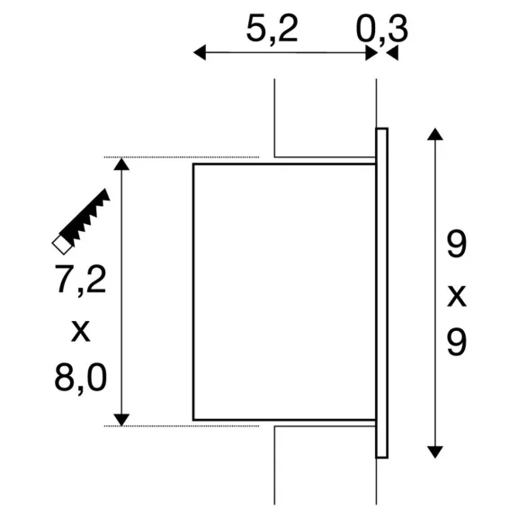 FRAME LED CURVE fehér 3.1W 2700K alumínium falba süllyeszthető útvonal és lépcsővilágító lámpa