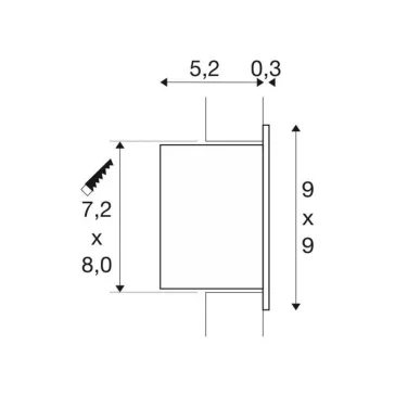   FRAME LED CURVE szürke 3.1W 2700K alumínium falba süllyeszthető útvonal és lépcsővilágító lámpa