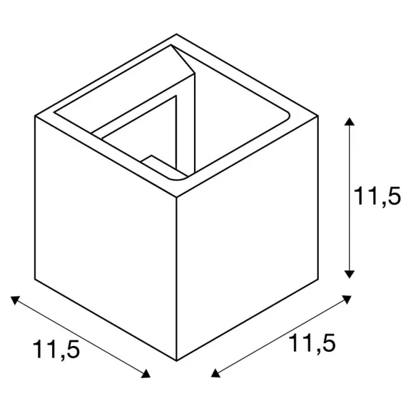 SOLID CUBE fekete G9 beton fali lámpa