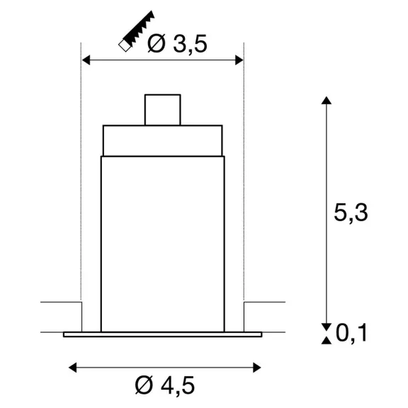 HORN MINI fekete 1.2w 3000K 12° alumínium süllyesztett LED spot lámpa