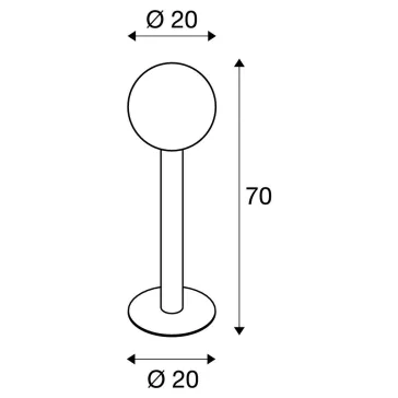  GLOO PURE 70 POLE antracit IP44 E27 álló kültéri gömblámpa