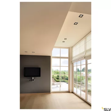   PATTA-I LED fekete 8cm IP65 7,3W 1800-3000K dim to warm szögletes kültéri süllyesztett spot lámpa