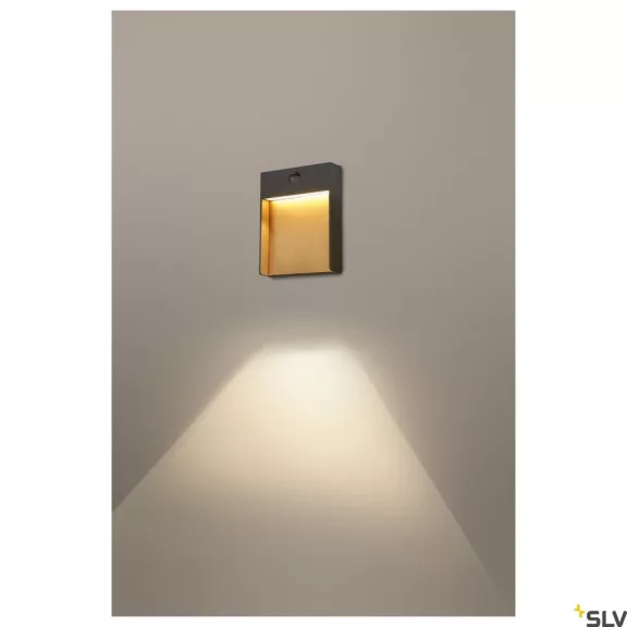 FLATT SENSOR antracit IP54 16W 3000/4000K kültéri mozgásérzékelős fali LED lámpa