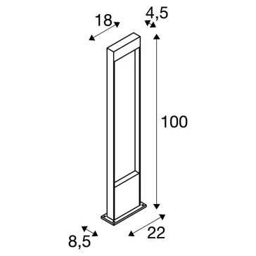   FLATT POLE 100 barna-antracit IP65 9.7W 3000/4000K kültéri LED allólámpa
