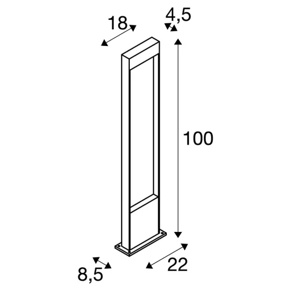 FLATT POLE 100 barna-antracit IP65 9.7W 3000/4000K kültéri LED allólámpa