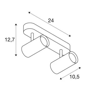   NOBLO 2 ezüst 24cm 2700K 16W 36° felületre szerelhető dimmelhető LED spot lámpa