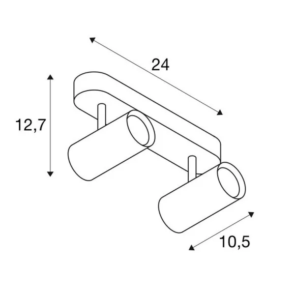 NOBLO 2 ezüst 24cm 2700K 16W 36° felületre szerelhető dimmelhető LED spot lámpa