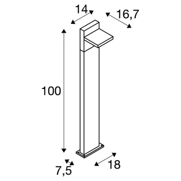   ABRIDOR POLE 100 antracit IP55 14W 3000/4000K kültéri LED allólámpa