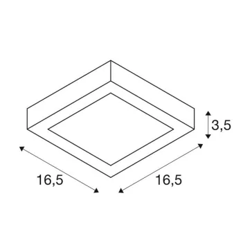   SENSER 18 LED fehér 12W 3000K 180° négyszögletes dimmelhető mennyezeti lámpa