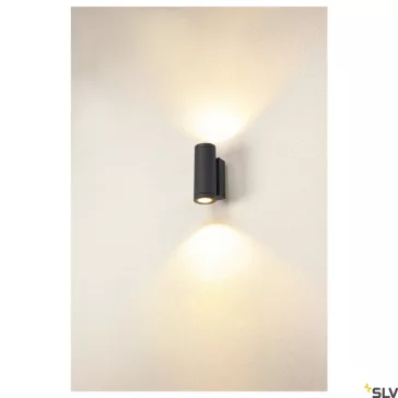   ENOLA ROUND UP-DOWN S LED antracit IP65 7W 3000/4000K kültéri fali lámpa