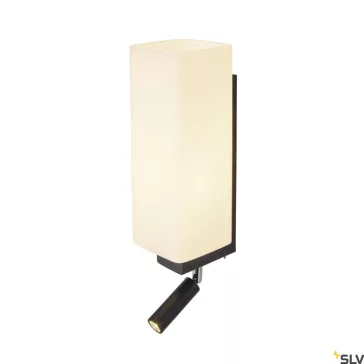   QUADRASS LED SPOT fekete E27 falra szerelhető éjjeli lámpa állítható LED olvasó fejjel