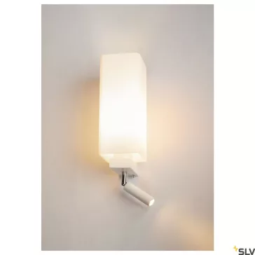   QUADRASS SPOT fekete E27 falra szerelhető éjjeli lámpa állítható LED olvasó fejjel