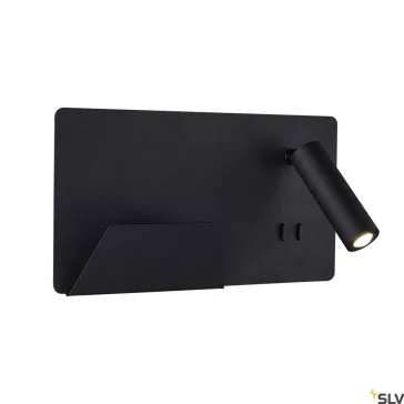   SOMNILA SPOT LED fekete 13W 3000K 110° USB csatlakozós BAL oldali fali olvasó lámpa