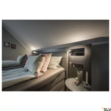   SOMNILA SPOT LED fekete 13W 3000K 110° USB csatlakozós BAL oldali fali olvasó lámpa