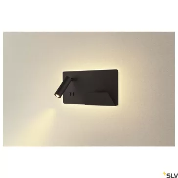   SOMNILA SPOT LED fekete 13W 3000K 110° USB csatlakozós JOBB oldali fali olvasó lámpa