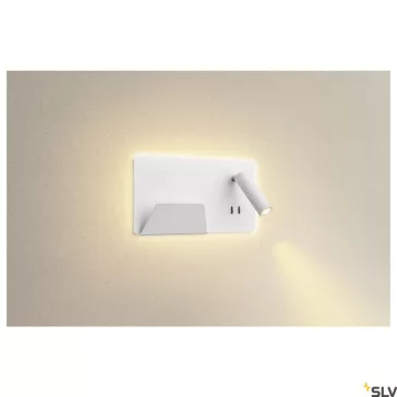   SOMNILA SPOT LED fehér 13W 3000K 110° USB csatlakozós BAL oldali fali olvasó lámpa
