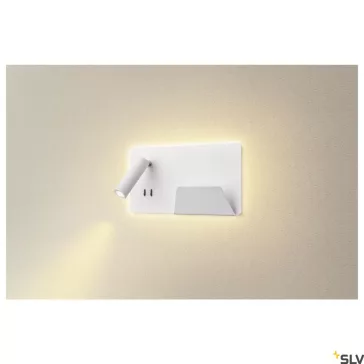   SOMNILA SPOT LED fehér 13W 3000K 110° USB csatlakozós JOBB oldali fali olvasó lámpa
