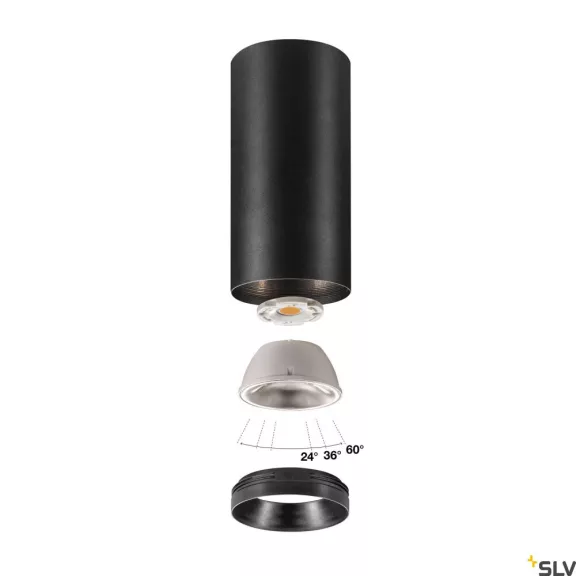 NUMINOS CL PHASE L fekete 10cm 3000K 36° 28W dimmelhető mennyezeti LED spot lámpa