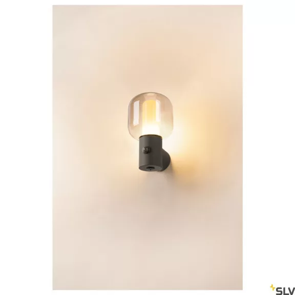 OVALISK WL SENSOR antracit IP65 9,6W 3000-4000K kültéri mozgásérzékelős fali LED lámpa