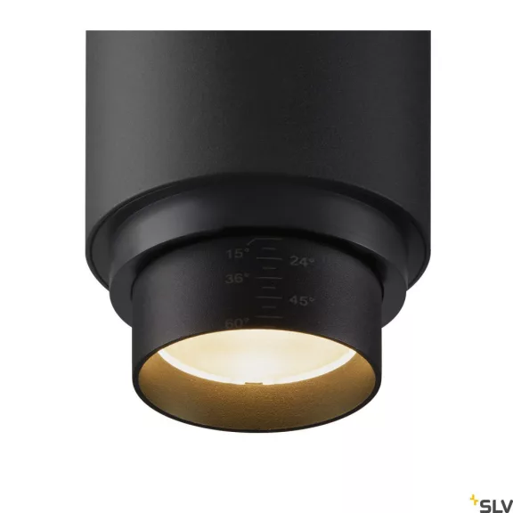NUMINOS ZOOM M DALI fekete 8.5cm 2700K 15-60° 20W állítható sugárzási szögű LED spot lámpa 3 fázisú sínhez