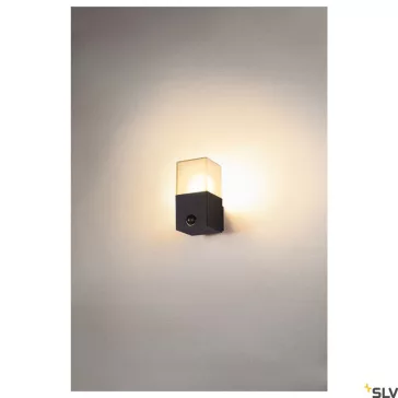   GRAFIT E27 SQUARE SENSOR antracit IP44 E27 mozgásérzékelős szögletes kültéri fali lámpa