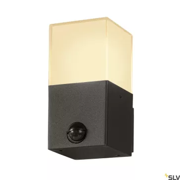   GRAFIT E27 SQUARE SENSOR antracit IP44 E27 mozgásérzékelős szögletes kültéri fali lámpa