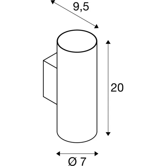 ASTO TUBE WL UP-DOWN fekete 2x GU10 le- és felfelé világító fali spot lámpa
