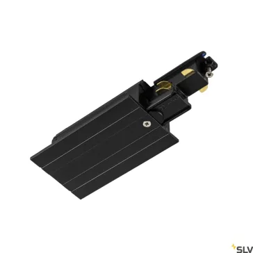   S-TRACK SYSTEM fekete balos sín végére rögzíthető betápláló elem 3 fázisú dali sínhez
