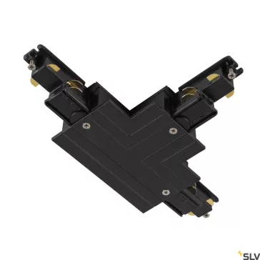   S-TRACK SYSTEM fekete DALI belső balos T-csatlakozó és betápláló elem 3 fázisú dali sínhez