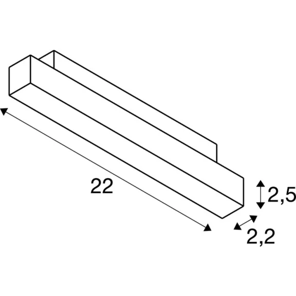 48V SYSTEM IN-LINE 22 fehér 7.3W 570lm 3000K CRI90 95° lineáris spot led lámpa 48V-os alacsony feszültségű sínhez