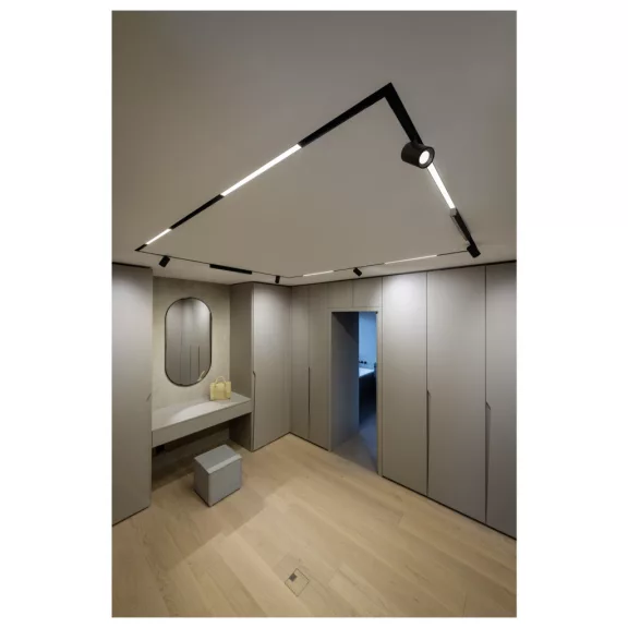 48V SYSTEM IN-LINE 44 fekete 14W 1450lm 4000K CRI90 95° lineáris spot led lámpa 48V-os alacsony feszültségű sínhez