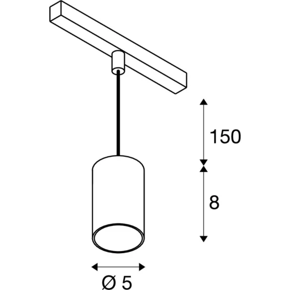 NUMINOS® XS 48V fehér 8.7W 720lm 3000K CRI90 55° függesztett LED spot lámpa 48V-os alacsony feszültségű sínhez