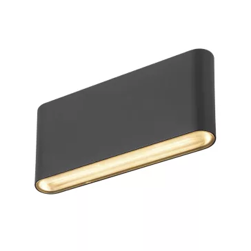 OVAL 18 WL fekete lapos kialakítású fali LED lámpa