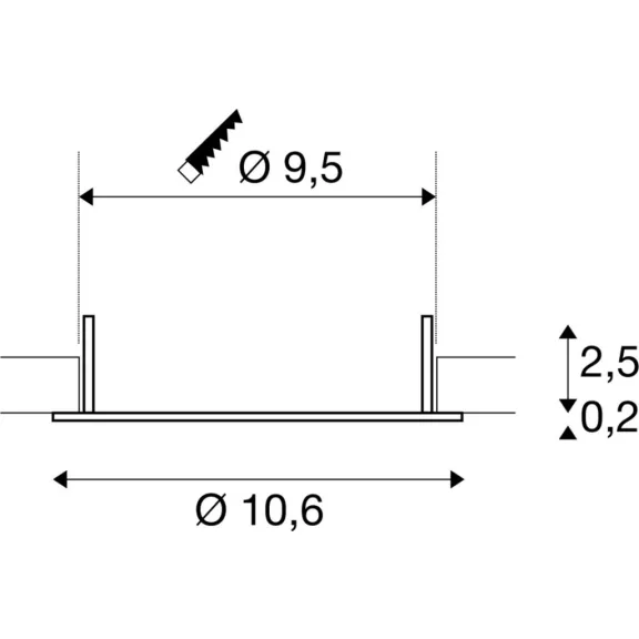 DOWNLIGHT V 100 fehér lapos mennyezeti süllyesztett lámpakeret