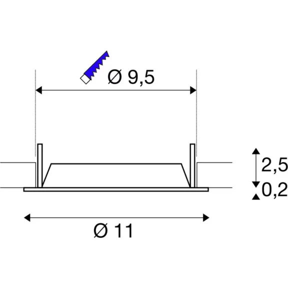 DOWNLIGHT V 100 fehér mennyezeti süllyesztett lámpakeret
