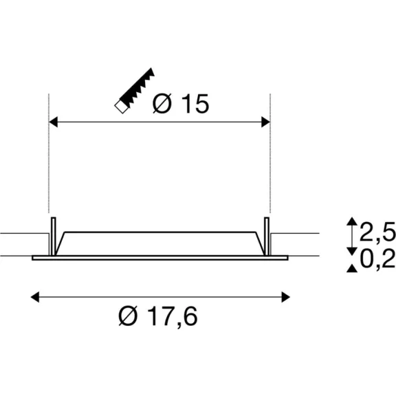 DOWNLIGHT V 150 fehér mennyezeti süllyesztett lámpakeret