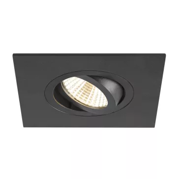   NEW TRIA fekete 11 x 11 cm szögletes mennyezeti süllyesztett spot lámpakeret