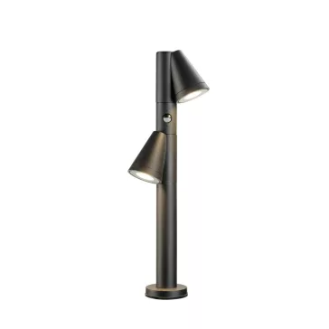   T-TUBE 70 POLE SENSOR fekete GU10 IP44 duplafejű mozgásérzékelős kültéri állólámpa