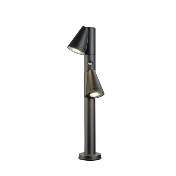 T-TUBE 70 POLE SENSOR fekete GU10 IP44 duplafejű mozgásérzékelős kültéri állólámpa