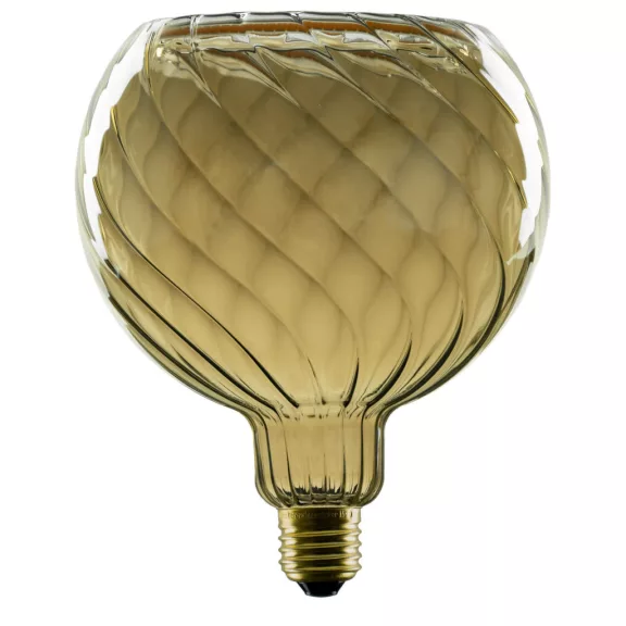 LED FLOATING GLOBE 150 TWISTED szürke E27 6W 1900K csavart füstüveg dimmelhető filament LED izzó