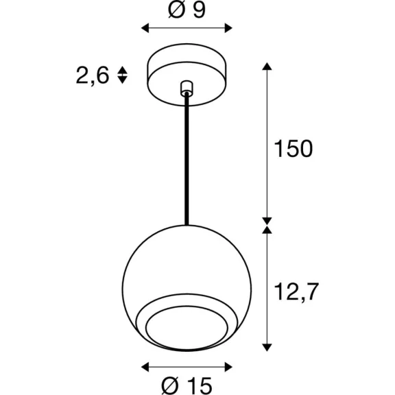 LIGHT EYE 150 fehér GU10 gömb alakú függesztett lámpa