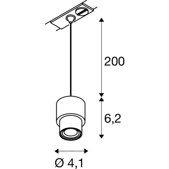 PURI 2.0 BASIC fehér GU11 függesztett lámpa 1 fázisú sínhez