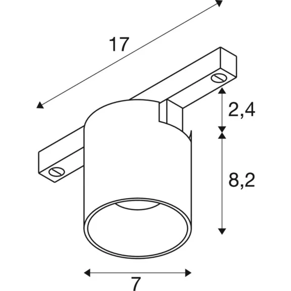 FIX-IT! 48V DALI fehér-fekete 2700K 6.6W 36° kerek LED spot lámpa 48V felületre szerelt alacsony feszültségű magasított sínhez